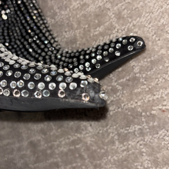 Jeffrey Campbell Black and Silver Over the Knee Boots - Picture 4 of 6